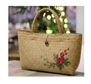 Sac femme jonc de mer vietnamien pour sac de plage d'été souvenir prêt à expédier (Ms.Sandy 84587176063 WS) - Product Image 1