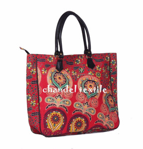 Bolso de mano de algodón elegante hecho a mano con Mandala para mujer, estilo Hippie, bolso de hombro elegante, cierre de botón, bolso de compras doble Floral - Product Image 5