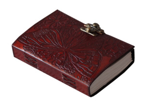 Cuaderno de diario de cuero genuino celta 100% hecho a mano mariposa en relieve suministros de oficina y papelería material escolar cuaderno de bocetos - Product Image 4