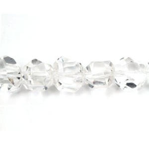 Pepita de cristal transparente de alta calidad, piedra preciosa facetada perforada, cadena completa, collar curativo de cristal de piedra natural, mayorista - Product Image 2