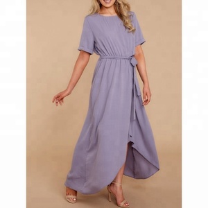 Haute qualité modèle conception demi manches rayure longue longueur femmes Maxi robe été dernière mode une pièce fête tenue décontracté - Product Image 4