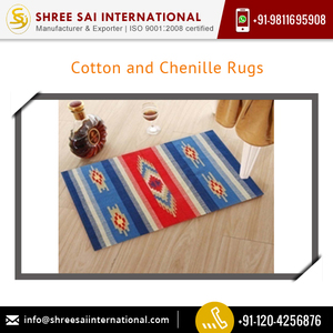 Style moderne Coton Chenille Tapis Fabricant indien Tendance Ensemble de Designable Prix compétitif à faible coût Couleur personnalisée - Product Image 2