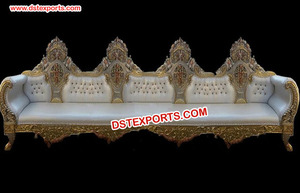 Elegante Juego de Sofás para Bodas, Juego de Sofás de Madera Tallada con Metal para Bodas Indias, Juego de Muebles de Decoración para Bodas Asiáticas, EE. UU. - Product Image 6