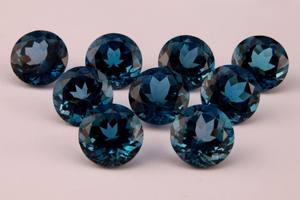 Topacio azul de Londres Corte facetado redondo suelto Piedra preciosa semipreciosa Azul natural para la fabricación de joyas a precio mayorista - Product Image 2