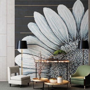 Nghệ Thuật Khảm Gạch Phòng Tắm Tường Bức Tranh Tường Thiết Kế Hoa Mẫu Thủy Tinh Nghệ Thuật Khảm - Product Image 4