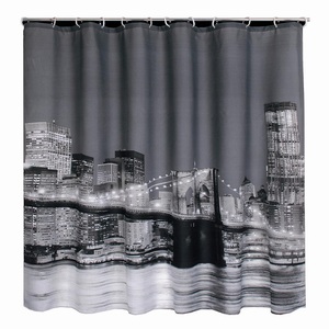 Cortina de ducha estilo círculo de diseño impreso para uso en el baño al mejor precio Fabricante de cortinas en India - Product Image 3