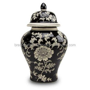 Ceramic White Cremation Urns/<b>Funeral</b> Cremation by Brassworld India <b>Funeral</b> <b>Supplies</b> - Product Image 3