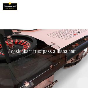 Mesa de ruleta de Casino, hecha en la India, tamaño estándar, curva dorada, sin sistema de rueda, para juego de póker - Product Image 6