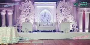 Tendencia inglés recepción etapa decoración boda escenario fabricante hermosa tema blanco escenario para la venta - Product Image 3