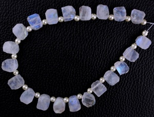 Natural Rainbow Moonstone <b>Blue</b> Fire Gemstone Uneven Shape Rough Jewelry Making Stone Collection Style Cut - Product Image 2