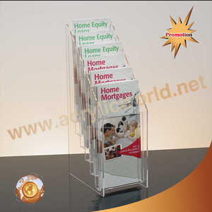 ที่กําหนดเองอะคริลิคใสตารางบัตรโบรชัวร์ขาตั้งจอแสดงผลติดผนังผู้ถือป้ายอะคริลิคชั้นวางโบรชัวร์ - Product Image 3