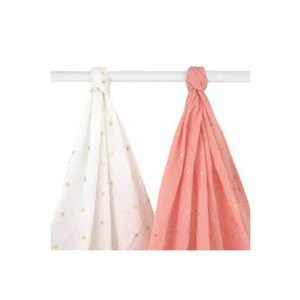 Couverture d'emmaillotage en mousseline de coton pour bébé nouveau-né couverture d'emmaillotage en mousseline de bambou certifiée gots enveloppe d'emmaillotage personnalisée pour bébé unisexe - Product Image 1