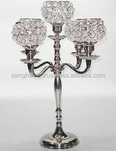 Porte-bougie en aluminium de mariage populaire en argent Design en métal de Noël pour bougie en métal de pièce maîtresse de mariage - Product Image 2
