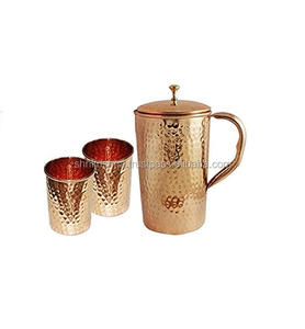 Vajilla con logotipo personalizado de fabricante al por mayor, jarra de agua de cobre puro con tapa a precio competitivo, venta de proveedor indio - Product Image 2