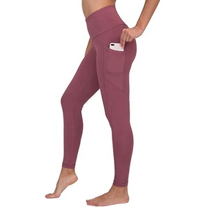 Leggings de Yoga de Cintura Alta, Largos, de Color Sólido, con Bolsillos, Diseño Sin Costuras y Elástico en Cuatro Direcciones para Mujer - Product Image 4