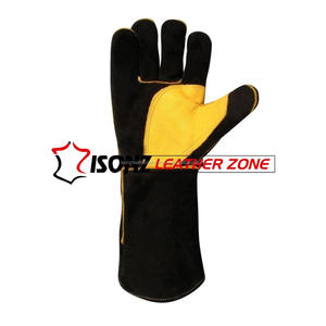 Excelente MIG Suede Leather Tig Guante de cuero de vaca Guante de soldadura de doble palma Anti-Corte Antideslizante Anti-Impacto Impermeable Ignífugo - Product Image 3