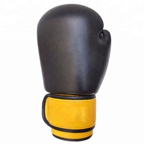 เครื่องมวยทำจากหนังสีดำและสีเหลือง,อุปกรณ์ต่อยมวยสำหรับต่อยมวยมวยไทยแบบสั่งตัดสินค้าใหม่ - Product Image 2
