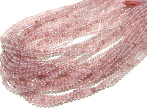 Cuentas de cuarzo de fresa facetadas naturales, 4mm, cristal rosa, piedra suelta, pulseras de piedras preciosas sombreadas, cristal internacional - Product Image 5