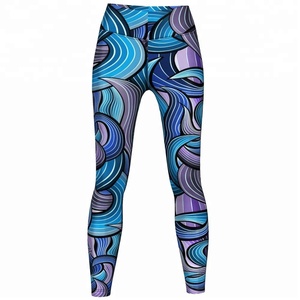 Triangle gousset Yoga Fitness collants Leggings femmes pantalons longs Polyester Spandex séchage rapide respirant Sublimation impression numérique - Product Image 2