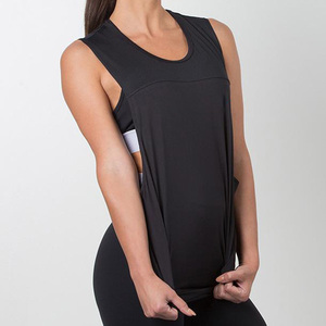 Camiseta sin mangas a la moda para mujer, Tops deportivos para mujer, para entrenamiento, correr, gimnasio, OEM, ropa de gimnasio personalizada, gran oferta, 2019 - Product Image 5