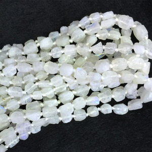 Pierre de lune naturelle en pierre de lune, perles rugueuses, vente en gros - Product Image 2