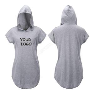 Camiseta de manga corta con capucha para mujer, ropa femenina, de verano, de talla grande - Product Image 2