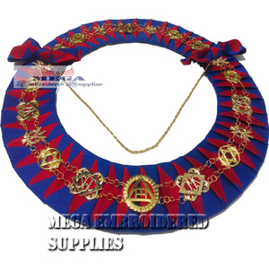 Regalia Masónica del Arco Real, Bordada a Mano, de Imitación de Cuero y Cinta de Terciopelo, Personalizable, Collar de Cadena para Mandil, Masón - Product Image 1