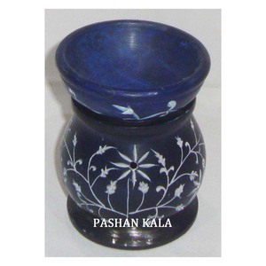 Brûleur à mazout d'arome d'incrustation de stéatite noire pour la décoration intérieure et le but de cadeau Article d'artisanat exclusif en gros et fournisseur - Product Image 1