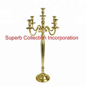 Candelabro de cinco brazos dorado, centro de mesa para fiesta de boda, gran oferta y alta calidad, fabricantes OEM - Product Image 2