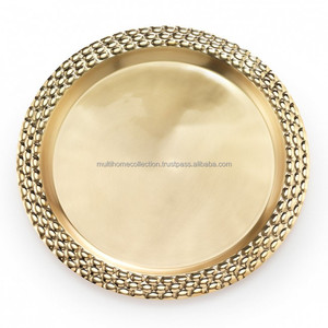 At Affordable Price Decorative <b>Metal</b> Serving Tray Pasta <b>Bowls</b> Display Round <b>Metal</b> Serving Tray American Style Serving Trays - Product Image 1