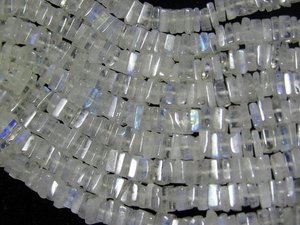 100% cuentas de piedra lunar de Fuego Azul Natural FORMA DE Heishi suave Arco Iris brillante piedra preciosa para la fabricación de joyas - Product Image 3