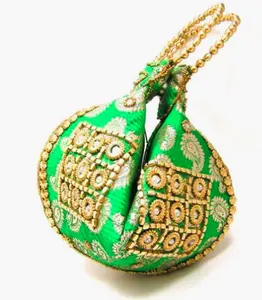 Indian Ethnic Potli <b>Bag</b> with <b>Sequins</b> Work - Product Image 1