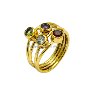 แหวนพลอยหลายแบบตัดกลม925แหวนเงินแท้พร้อมแหวนแฟชั่นชุบทองสำหรับเป็นของขวัญแต่งงาน - Product Image 4