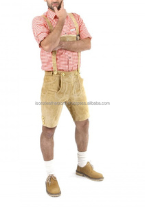 Pantalon de maternité allemand traditionnel brodé grande taille pour hommes Oktoberfest Kurz en cuir suédé confortable bavarois Lederhosen - Product Image 6