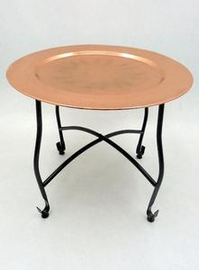 Tavolino marocchino in rame/nero tavolo rotondo per la casa soggiorno mobili in metallo leggero tavolino da caffè - Product Image 2