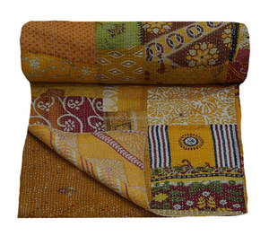 India al por mayor Sari Patchwork Reversible Algodón Kantha Colcha - Product Image 1