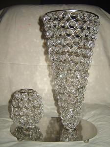 On Sale TVAKM Luxury Handmade Aluminum <b>Hurricane</b> Candleholder and <b>Vase</b> with Crystal Ivory Design for Wedding/Party Decoration - Product Image 3