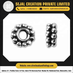 Accesorios de cuentas de plata de ley a rayas para joyería - Product Image 3