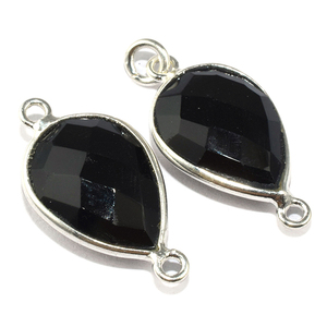 Vente en gros bijoux inde Onyx noir connecteur en argent Sterling 925 pierres précieuses bijoux en argent Sterling - Product Image 1