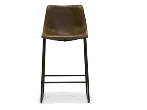 Silla de Bar barata de estilo moderno con respaldo y reposapiés Silla de Bar de hierro de piel sintética - Product Image 3