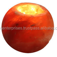 Bougeoir boule de pierre de sel de l'Himalaya par Sian Enterprises matériau organique pour la promotion décoration de la maison mariages - Product Image 6