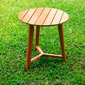 Wholesale Round Brown Solid Wood Tea Table For Outdoor Furniture Office Or Living Room Coffee Table Made In Vietnam