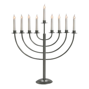 Metal Iron Sterling <b>Black</b> Menorah - Product Image 1