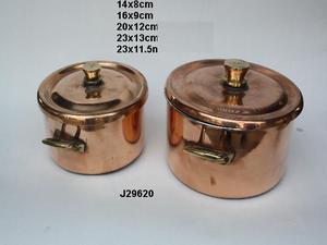 กระทะโลหะขัดเงาทองแดงขัดกระทะทองแดงพร้อมซับพิวเตอร์และที่จับทองเหลือง - Product Image 2