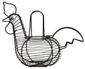 <b>Black</b> Iron <b>Wire</b> Chicken Egg <b>Basket</b> For Kitchen Home Restaurant Use - Product Image 1