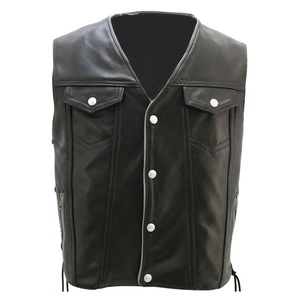 Nueva colección Hombres Alta calidad Mejor diseño Biker Cuero real Estilo caliente Biker Club Cuero genuino Hombres con estilo Chaleco - Product Image 1