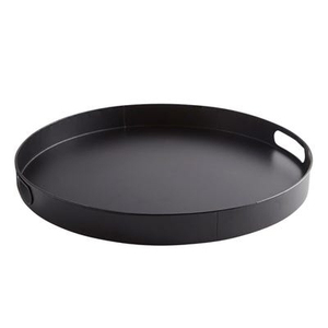 Custom Size <b>Black</b> Iron Round and Rectangle <b>Serving</b> <b>Tray</b> with Handle for Home Use & Decorative Food <b>Serving</b> - Product Image 1