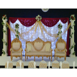 Sofá de boda de diseño musulmán, muebles de escenario de boda, dos asientos con sillas, último diseño - Product Image 1