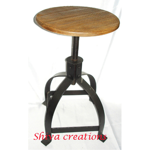 Taburete ajustable de madera maciza Vintage Industrial, diseño moderno, cocina plegable, comedor, muebles de baño, precio al por mayor, indio - Product Image 2