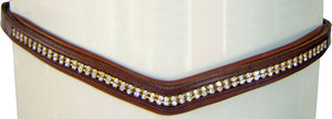 Tapis de bride de cheval en cuir rembourré Softy de qualité supérieure le plus vendu avec bande de sourcils en cristal Meilleurs produits de cheval de classe - Product Image 2